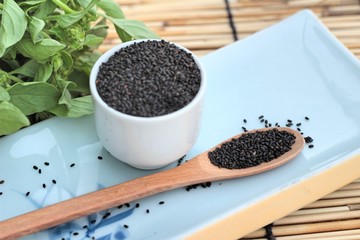Basil seeds for fiber beverage and raw seed