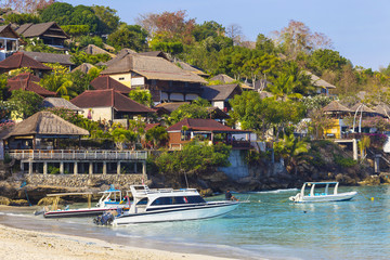 Tropical coastline of Nusa Penida island.
