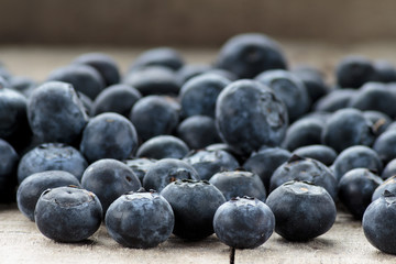 Blueberries on wooden table