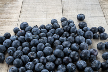 Blueberries on wooden table
