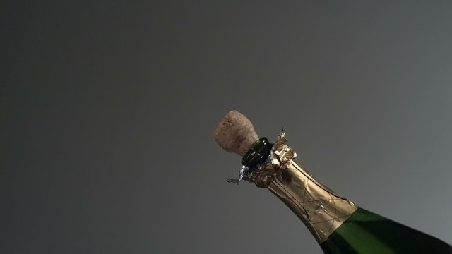 Champagne cork in super slow motion. Shot with Phantom camera at 6900 frames per second.