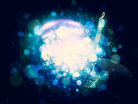 Abstract Violin on Bokeh Background