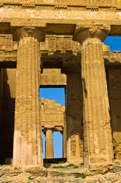 Detail from Temple of Concordia at Agrigento valley, Sicily