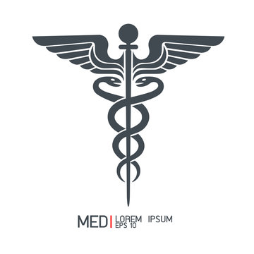 Caduceus sign ,Medical icons isolated