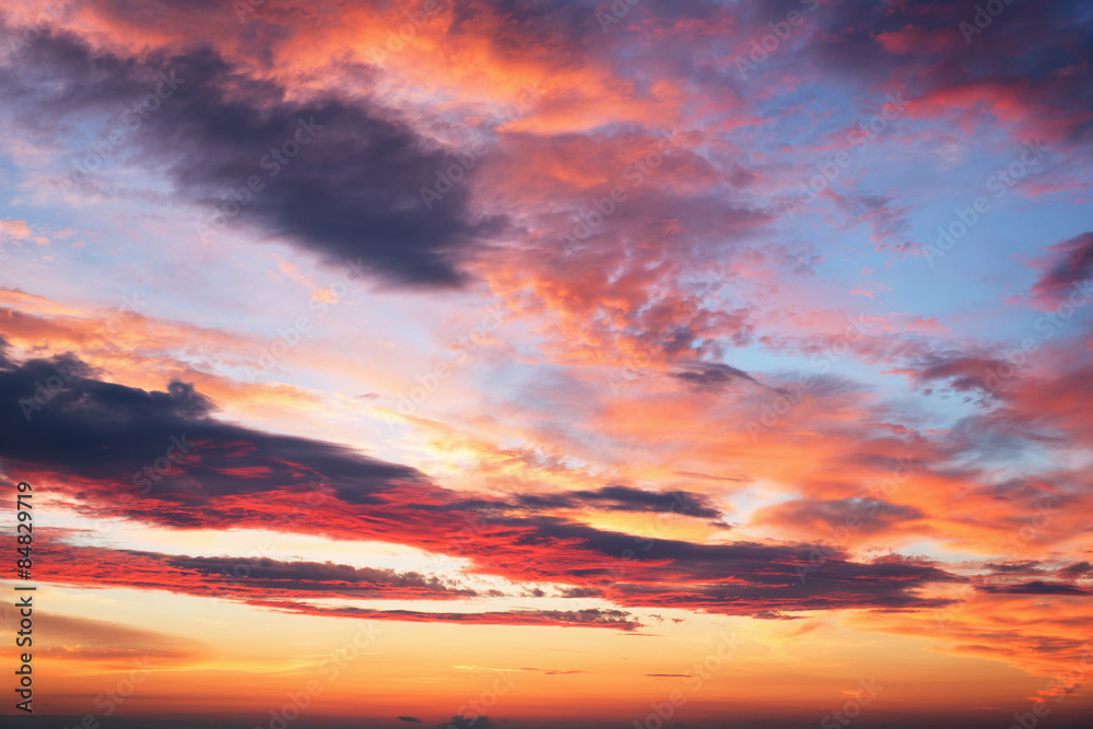 Canvas Prints sunset sky with multicolor clouds