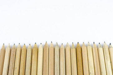 Wooden pencil isolated on white background