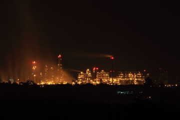Oil refinery at twilight