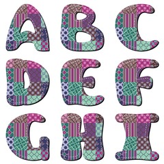 scrapbook alphabet on white background