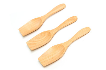 Wooden Spoons isolated on white background