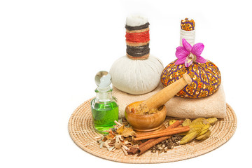 herbal Thai ingredient for relaxing spa massage