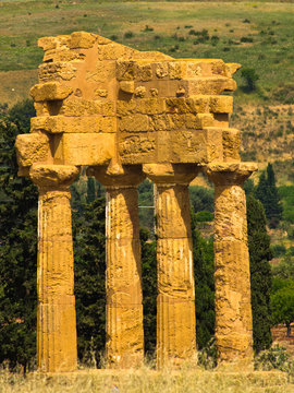 Temple of Dioscuri,Castor and Polux at Agrigento valley, Sicily