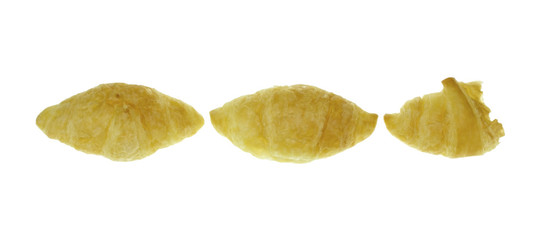 Naklejka premium Fresh croissants isolated on white background. French roll