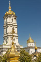 Fototapeta na wymiar Bell tower of Pochaiv Monastery - Ukraine.