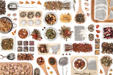 tea on white background 