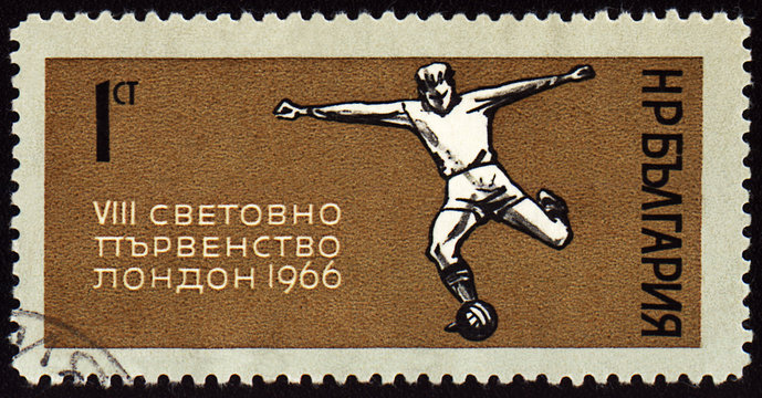 Football player on post stamp
