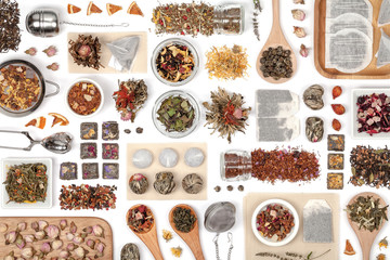 tea on white background 