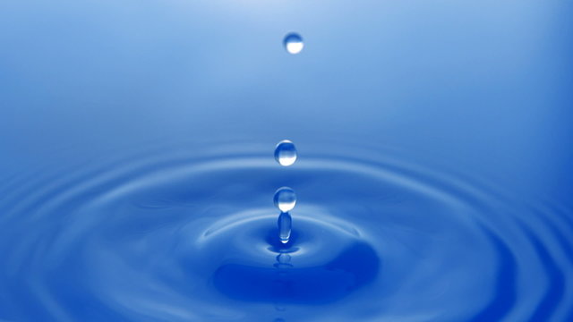 Single drop of water splashing, super slow motion