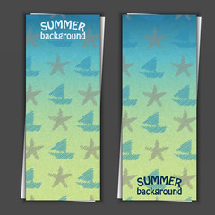 Obraz na płótnie Canvas Set of banner templates with summer background.