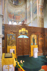 Interior of temple of Dormition of most Holy our Lady is in a vi