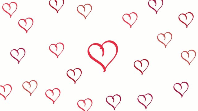 Schwebende rote Herzen