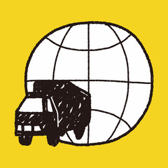truck shipping doodle