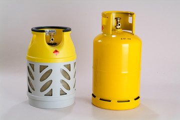 Yellow gas bottle