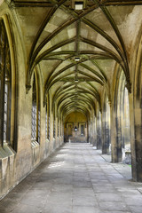 Covered walkway with Gothic arches