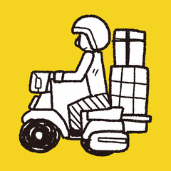 delivery bike doodle