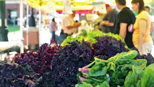 Summer farmers market on Main Street in Parker, Colorado.