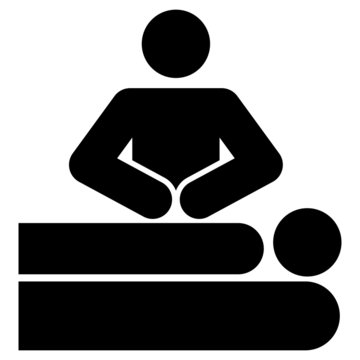 Icon: Massage, schwarz-weiß, freigestellt, Vektor