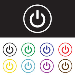 On Off switch icon set for web