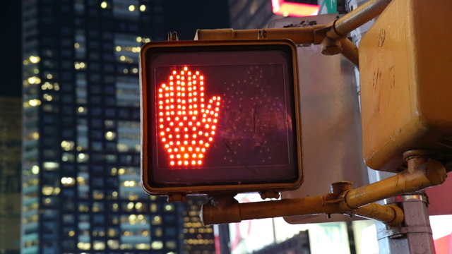New York City walk light changing 