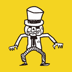 pumpkin monster doodle