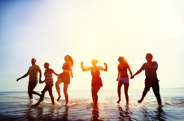 Fototapeta premium Friendship Freedom Beach Summer Holiday Concept