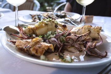 Plat de Seiche Grillées au Barbecue