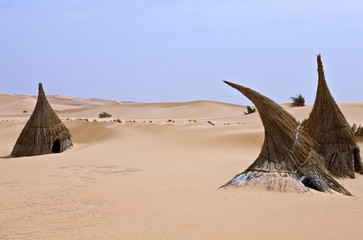 Libya,Sahara desert,a tuareg village in the Ubari lakes area