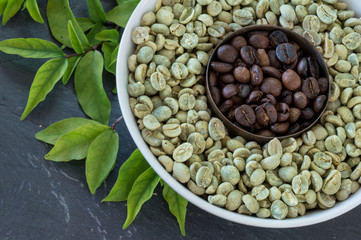 raw coffee beans
