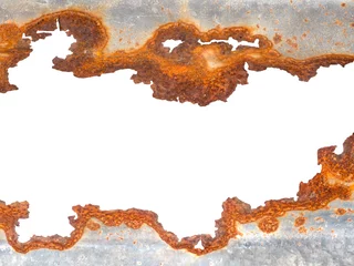 Abwaschbare Fototapete Metall Rostige verzinkte Eisenstruktur isoliert