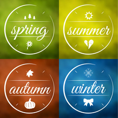 Four seasons labels vector illustraiton collection - 84846352