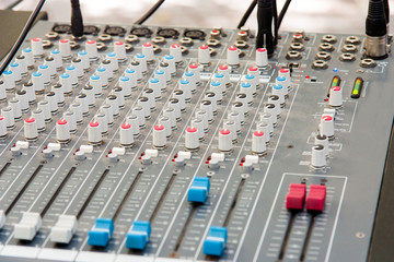 DJ mixer Console Close up