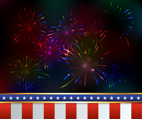 Fourth of July Fireworks Background Illustration