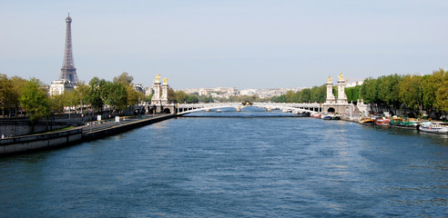 Fototapeta na wymiar View of Seine in Paris, France