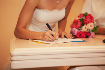 Bride in the registry office