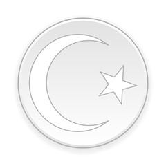 Star and crescent button.