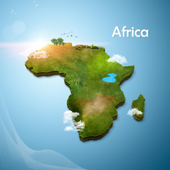 Realistic 3D Map of Africa