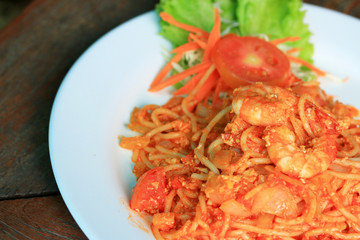 Shrimp spaghetti