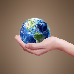 Ecology Earth Concept - Protectors of the Earth (Elements of this image furnished by NASA)