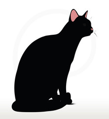 cat silhouette in Sitting pose