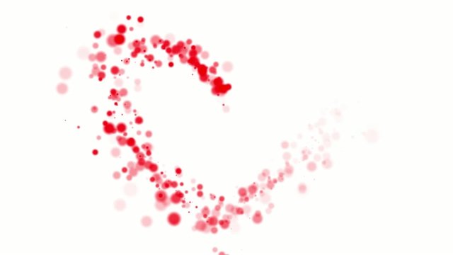 Rotes Herz aus Partikeln