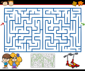 cartoon maze or labyrinth game
